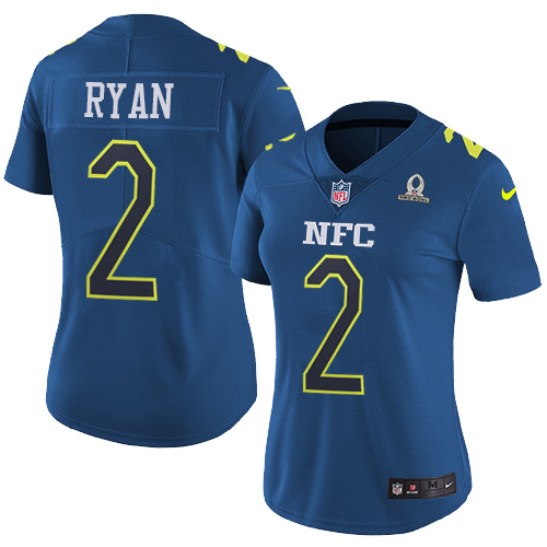 Nike Falcons #2 Matt Ryan Navy Women's Stitched NFL Limited NFC Pro Bowl Jersey